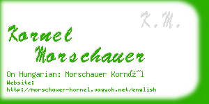 kornel morschauer business card